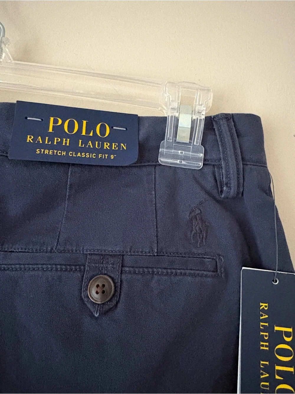 Polo by Ralph Lauren Men's Navy Flat-Front Chino Shorts Sz.30 New